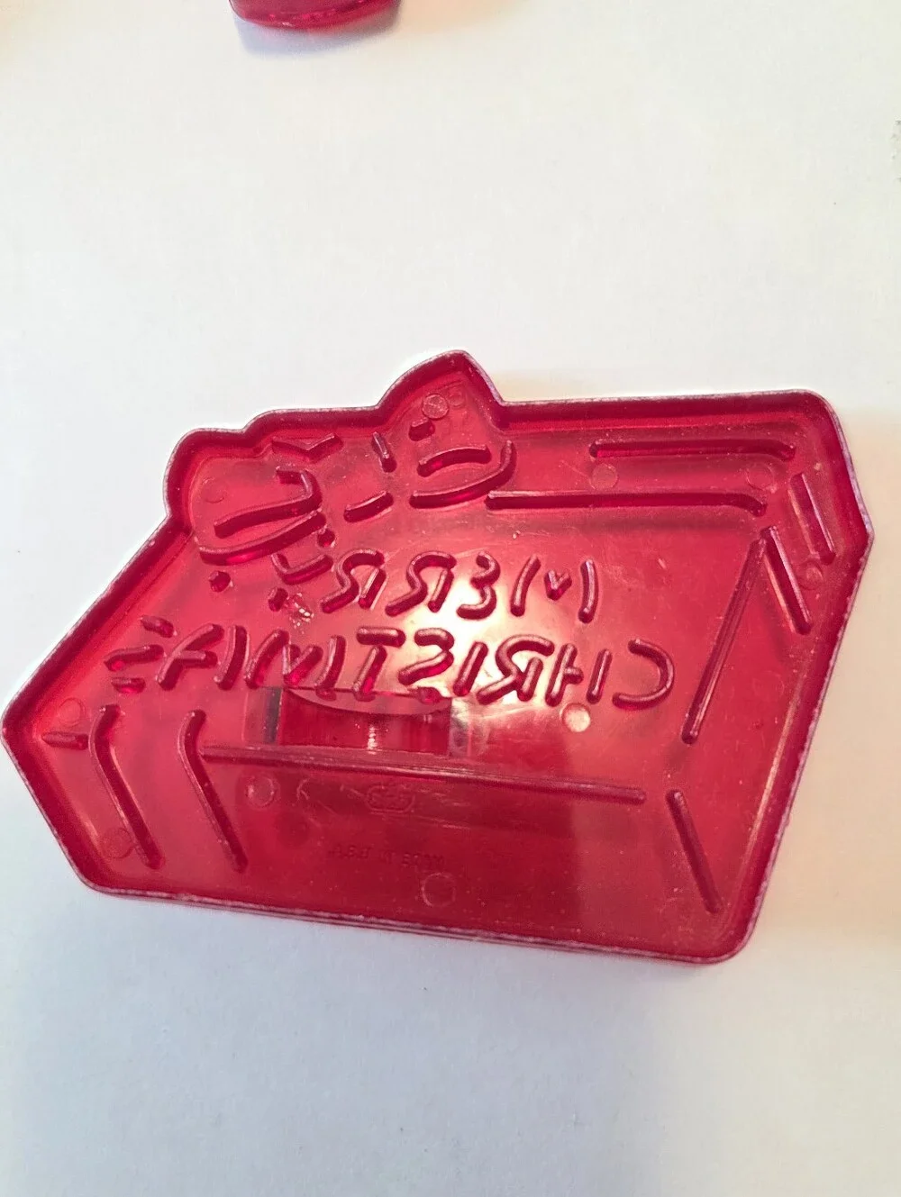 Vintage Christmas HRM Cookie Cutters Set of 9 Red Plastic 60s Ornaments USA